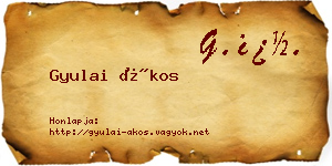 Gyulai Ákos névjegykártya